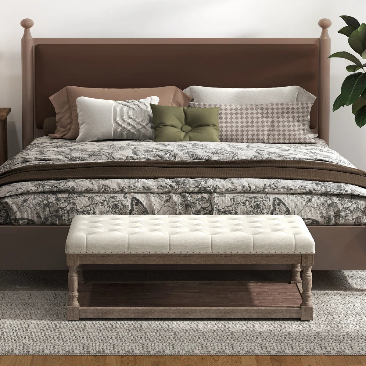 48" Wide Tufted Rectangle Cocktail Ottoman